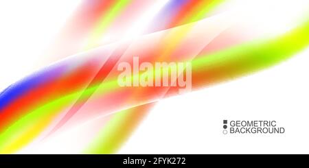 Geometric abstract background with waves in blurred colors Stock Vector