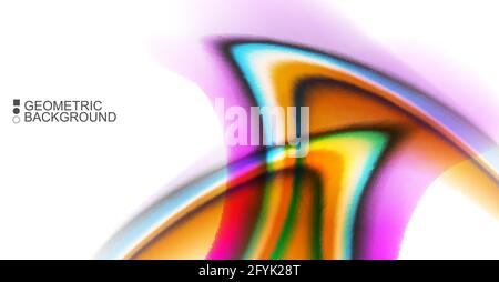 Geometric abstract background with waves in blurred colors Stock Vector