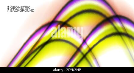 Geometric abstract background with waves in blurred colors Stock Vector