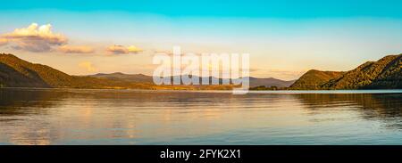 View at Danube gorge in Djerdap on the Serbian-Romanian border Stock Photo