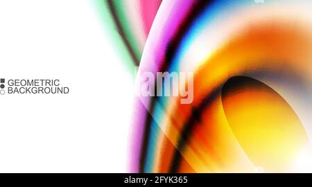 Geometric abstract background with waves in blurred colors Stock Vector