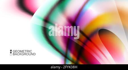 Geometric abstract background with waves in blurred colors Stock Vector