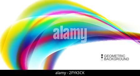 Geometric abstract background with waves in blurred colors Stock Vector