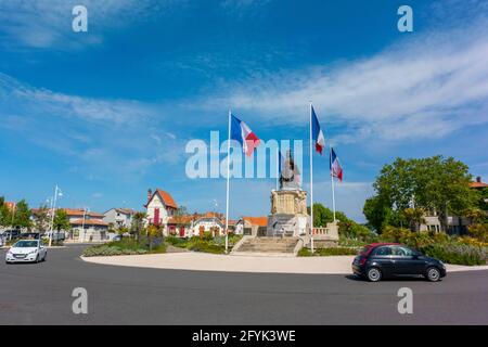 Arcachon, France, Street Scenes, The Ville d'Hiver Old Architecture, Historic District, Private Houses, Traffic Circle, Town Square, Scenics Stock Photo