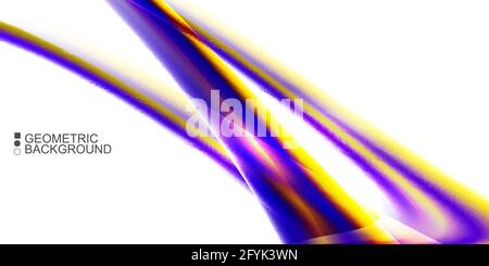 Geometric abstract background with waves in blurred colors Stock Vector
