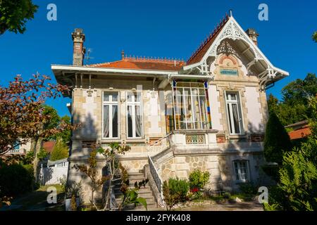 Arcachon, France, Scenes, The Ville d'Hiver Old Architecture, Historic District, Private Houses, Stock Photo