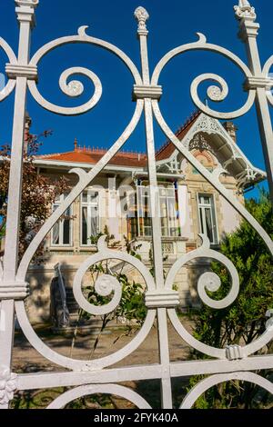 Arcachon, France, Scenes, The Ville d'Hiver Old Architecture, Historic District, Private Houses, Detail, Front Grill Stock Photo