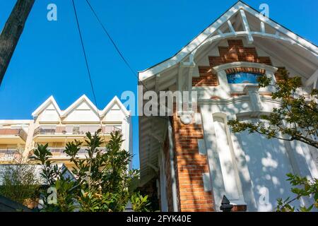 Arcachon, France, Scenes, The Ville d'Hiver Old Architecture, Historic District, Private Houses, Architectural Detail Front Stock Photo