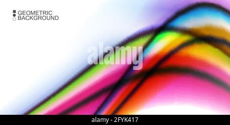 Geometric abstract background with waves in blurred colors Stock Vector