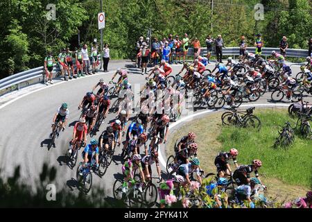 Alpe di Mera, Alpe di Mera (VC), Italy, 28 May 2021, The first group at the Alpe Agogna hill during Stage 19 of Giro D&#39;Italia 2021 - Abbiategrasso - Alpe di Mera, Giro d'Italia - Photo Claudio Benedetto / LM Stock Photo