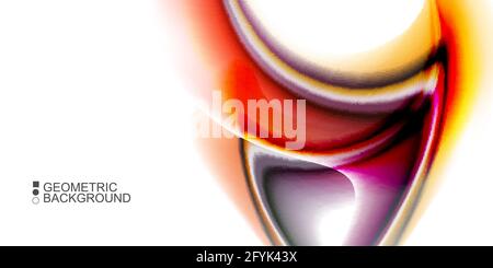 Geometric abstract background with waves in blurred colors Stock Vector