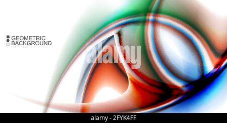Geometric abstract background with waves in blurred colors Stock Vector