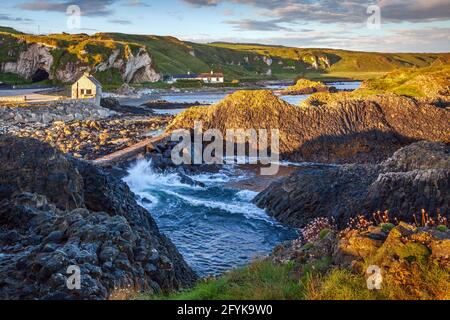 Ballintoy Harbour on the Causeway Coast in County Antrim, Northern Ireland. A filming location for Game Of Thrones (Pyke Harbour, Iron Islands) Stock Photo