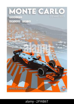 Weekend Race poster with McLaren Stock Photo