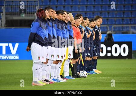 Cagliari, Italy. 28th May, 2021. Team Italia Italy during Friendly match - Italy vs San Marino, friendly football match in Cagliari, Italy, May 28 2021 Credit: Independent Photo Agency/Alamy Live News Stock Photo