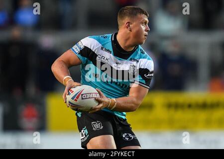 Jack Brown (20) of Hull FC in action in, on 5/28/2021. (Photo by Craig Thomas/News Images/Sipa USA) Credit: Sipa USA/Alamy Live News Stock Photo