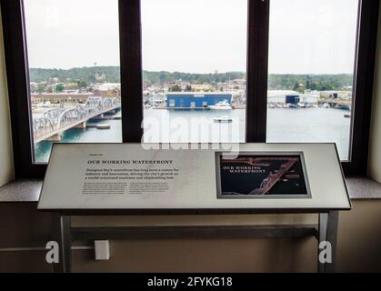 View from Jim Kress Maritime Lighthouse Tower Baumgartner Observation Deck at the Door County Maritime Museum in Sturgeon Bay Wisconsin Stock Photo