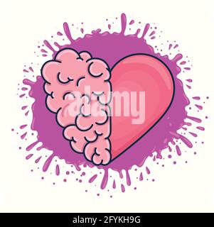 brain and heart design Stock Vector