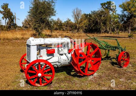 Fordson was a brand name of tractors and trucks. It was used on a range of mass-produced general-purpose tractors manufactured by Henry Ford & Son Inc Stock Photo