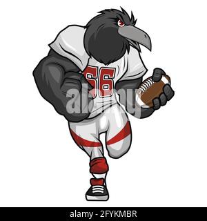 Wolf Cartoon Sports Team Mascot American Football Ball T-Shirt