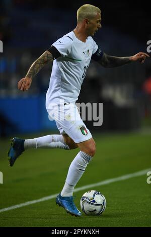 Cagliari, Italy. 28th May 2021. Federico Bernardeschi (Italy) during the Uefa 'European Championship 2020' Friendly match between Italy 7-0 San Marino at Sardegna Arena on May 28, 2021 in Cagliari, Italy. Credit: Maurizio Borsari/AFLO/Alamy Live News Stock Photo