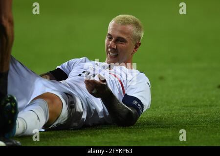 Cagliari, Italy. 28th May 2021. Federico Bernardeschi (Italy) during the Uefa 'European Championship 2020' Friendly match between Italy 7-0 San Marino at Sardegna Arena on May 28, 2021 in Cagliari, Italy. Credit: Maurizio Borsari/AFLO/Alamy Live News Stock Photo