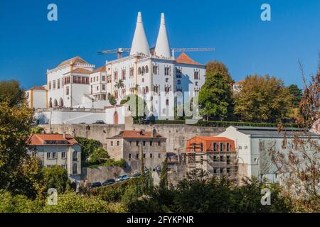 Sintra National Palace Palacio Nacional de Sintra in Portugal Stock Photo