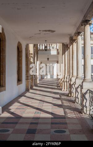 Archway of one of buildings of the University of Coimbra, Portugal Stock Photo