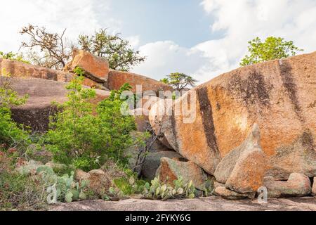Castroville, Texas, USA. Large rocks in the Texas hill country. Stock Photo