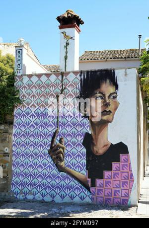 Festival of murals and rural art at Penelles, Lleida, Catalonia, Spain Stock Photo