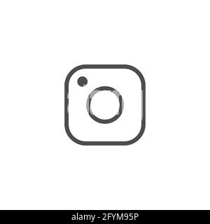 Camera vector icon. Instagram social media logo icon vector. Line icon. Outline icon Stock Vector
