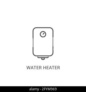 Electric water heater icon line element. Vector illustration of electric water heater icon line. Line icon. Outline icon Stock Vector