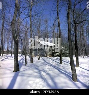 Linden Cabin at Camp David in Frederick County, Maryland. Stock Photo