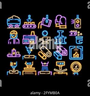 Metallurgical neon glow icon illustration Stock Vector