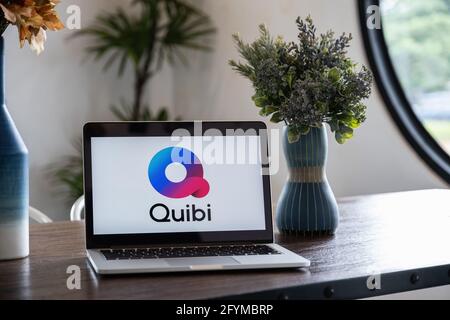 CHIANG MAI, THAILAND : MAY 29, In this photo illustration the Quibi logo is displayed on a laptop.