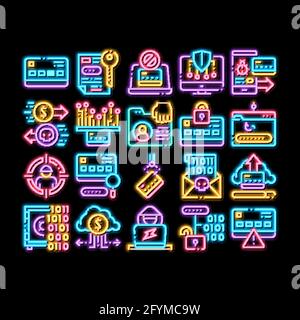 Carder Hacker neon glow icon illustration Stock Vector
