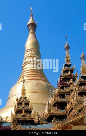 The Shwedagon Pagoda In the city of Yangon in Myanmar (Burma). Officially called the Shwedagon Zedi Daw. Stock Photo