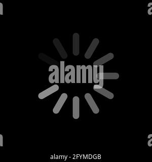 Light Refresh Icon on Dark Background. Loading in Progress Sign. Vector illustration Stock Vector