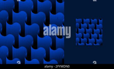 Blue Wavy Collage. Abstract Background with realistic 3D elements. Vector illustration Stock Vector