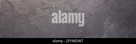 Dark stone texture background Copy space Panorama Banner Flat lay Stock Photo