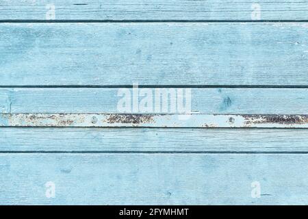 Light blue wooden background with horizontal old planks Stock Photo