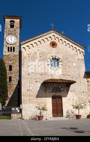 Bagno a Ripoli, Florence, Tuscany, Italy - 05-20-2021 – Antella - Parish church of Santa Maria, originally from the year 1000. Stock Photo
