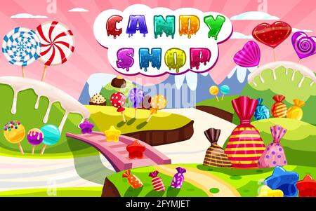Kids Menu Candy, sweet different bonbon, lollipops,chocolate, jelly ...