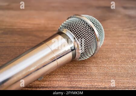Close-up professional microphone for recording sound in the studio or at home Stock Photo