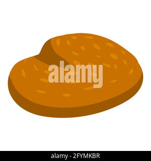 Rye bread wholemeal, healthy organic nutrition product, green leaves. Vector cartoon flat trendy illustration hand drawn isolated Stock Vector