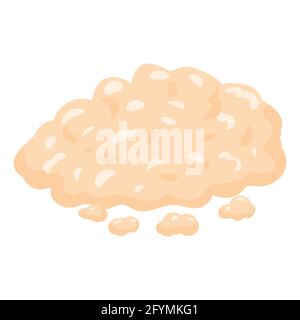 Cottage cheese, healthy nutrition organic product. Vector hand cartoon draw flat trendy style white background isolated Stock Vector