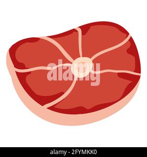 Steak meat, beef or pork, natural healthy nutrition product, tenderloin. Vector doodle cartoon flat trendy illustration hand drawn isolated Stock Vector