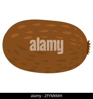 Kiwi fruit whole, natural healthy organic nutrition product. Vector doodle cartoon flat trendy illustration hand drawn isolated Stock Vector
