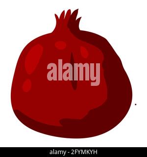 Pomegranate whole, natural healthy organic nutrition product, garnet. Vector doodle cartoon flat trendy illustration hand drawn isolated Stock Vector