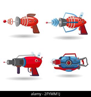laser gun beam set cartoon vector illustration Stock Vector Image & Art ...